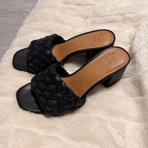 A New Day Women’s Quilted Braided Women's Black Dorothy Open-Toe Slip On Heels 6